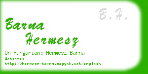 barna hermesz business card